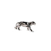 Porcelain sculpture of an panther in silver, an artistic and timeless centerpiece.